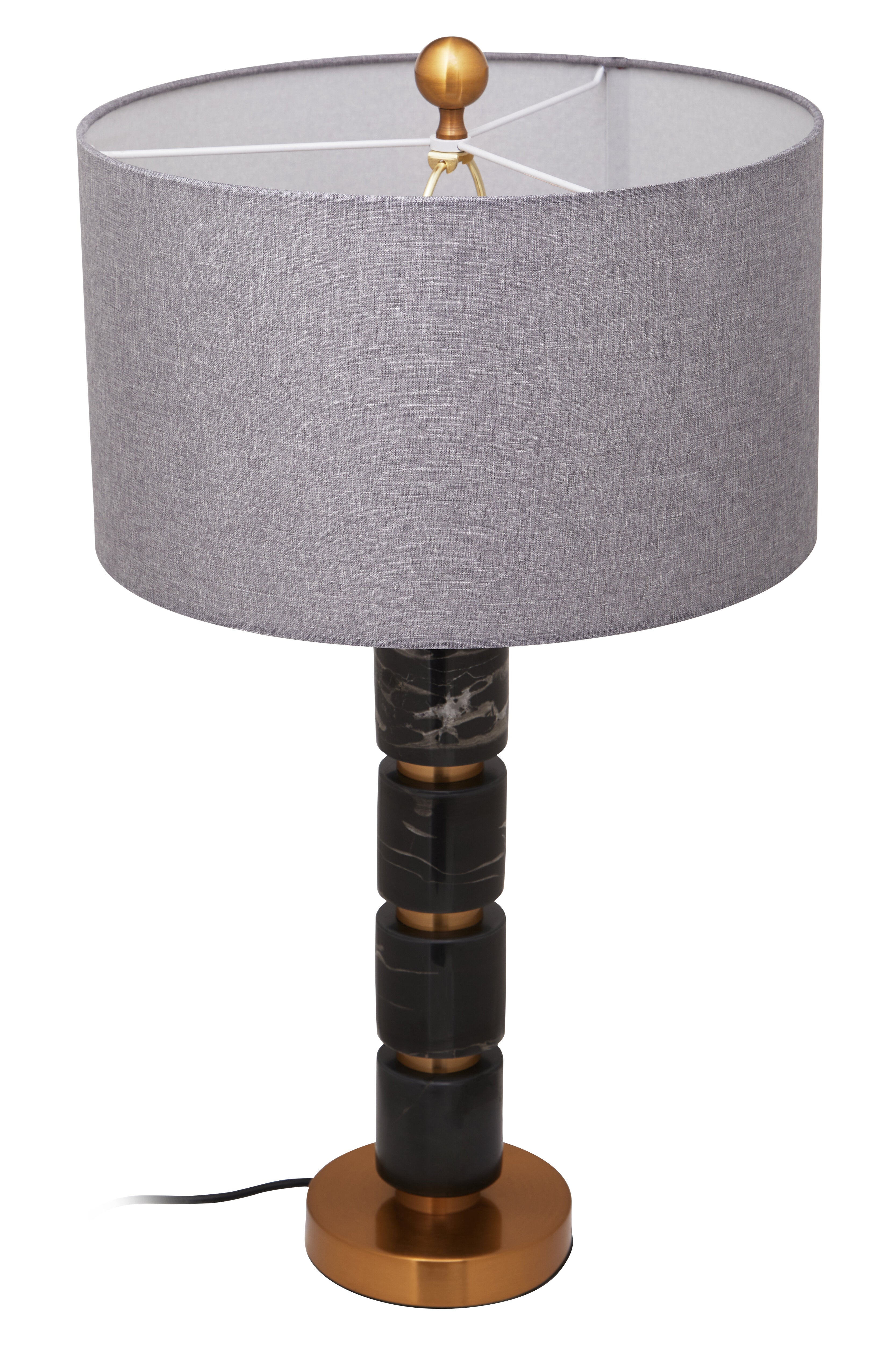 Borello Black Marble & Gold Stacked Table Lamp